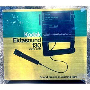 Vintage Kodak Ektasound 130 Movie Camera Outfit w/ Microphone & Box – Super 8